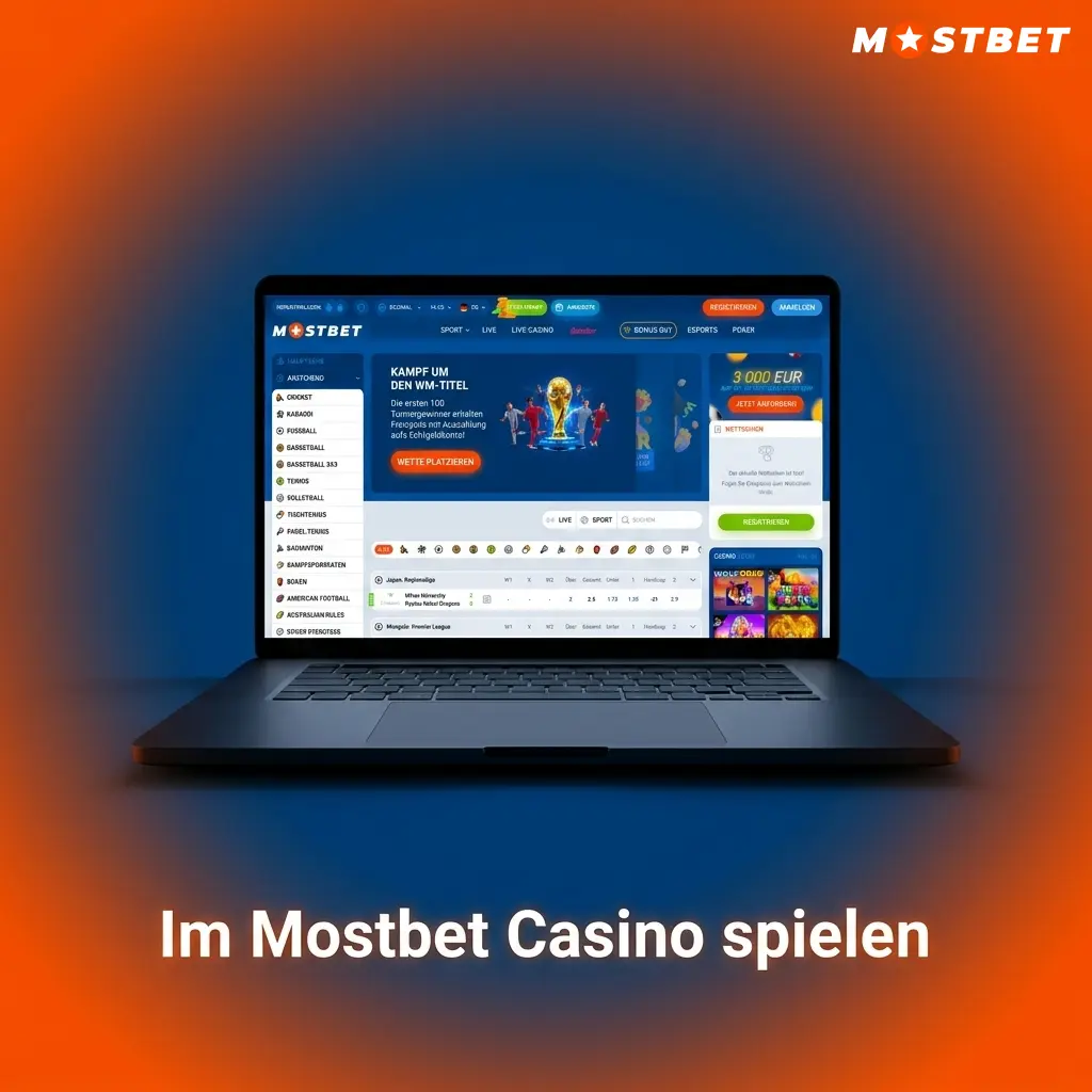 Mostbet Online Casino Registrierung für deutsche Spieler mit Willkommensbonus und Einzahlung ab 1 EUR
