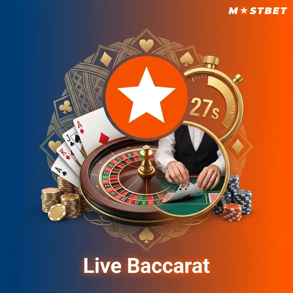 Live Baccarat bei Mostbet mit Varianten wie Speed Baccarat und Squeeze – niedrigster Hausvorteil aller Tischspiele