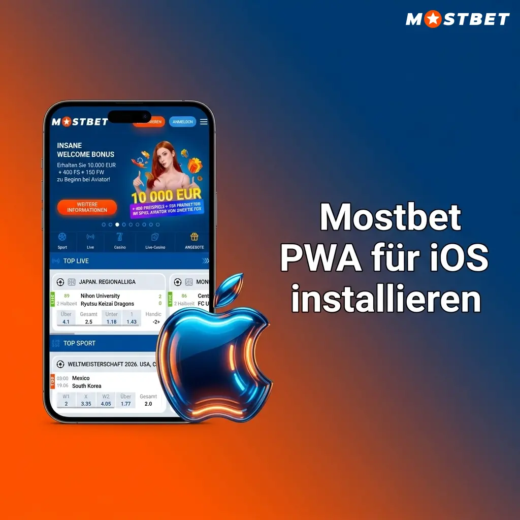 Mostbet PWA auf iPhone installieren – Safari Teilen-Symbol zum Hinzufügen zum Startbildschirm