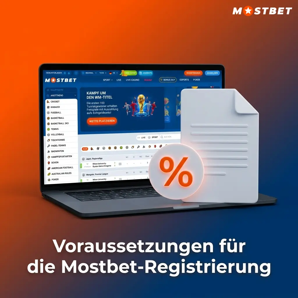 Mostbet-Registrierung: Voraussetzungen wie Mindestalter 18, Wohnsitz Deutschland und korrekte Angaben