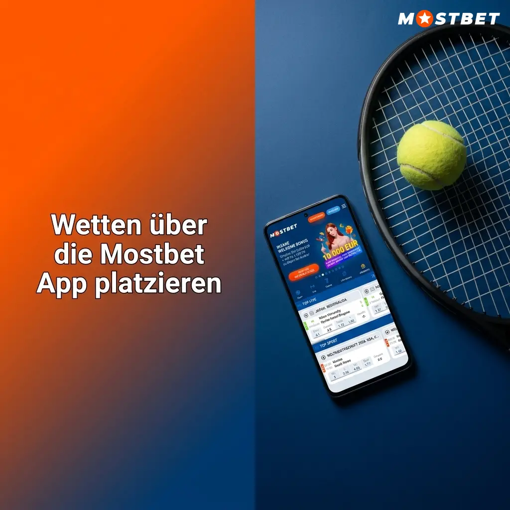 Mostbet App auf dem Smartphone mit geöffnetem Sportbereich zum Platzieren von Fußballwetten in Deutschland